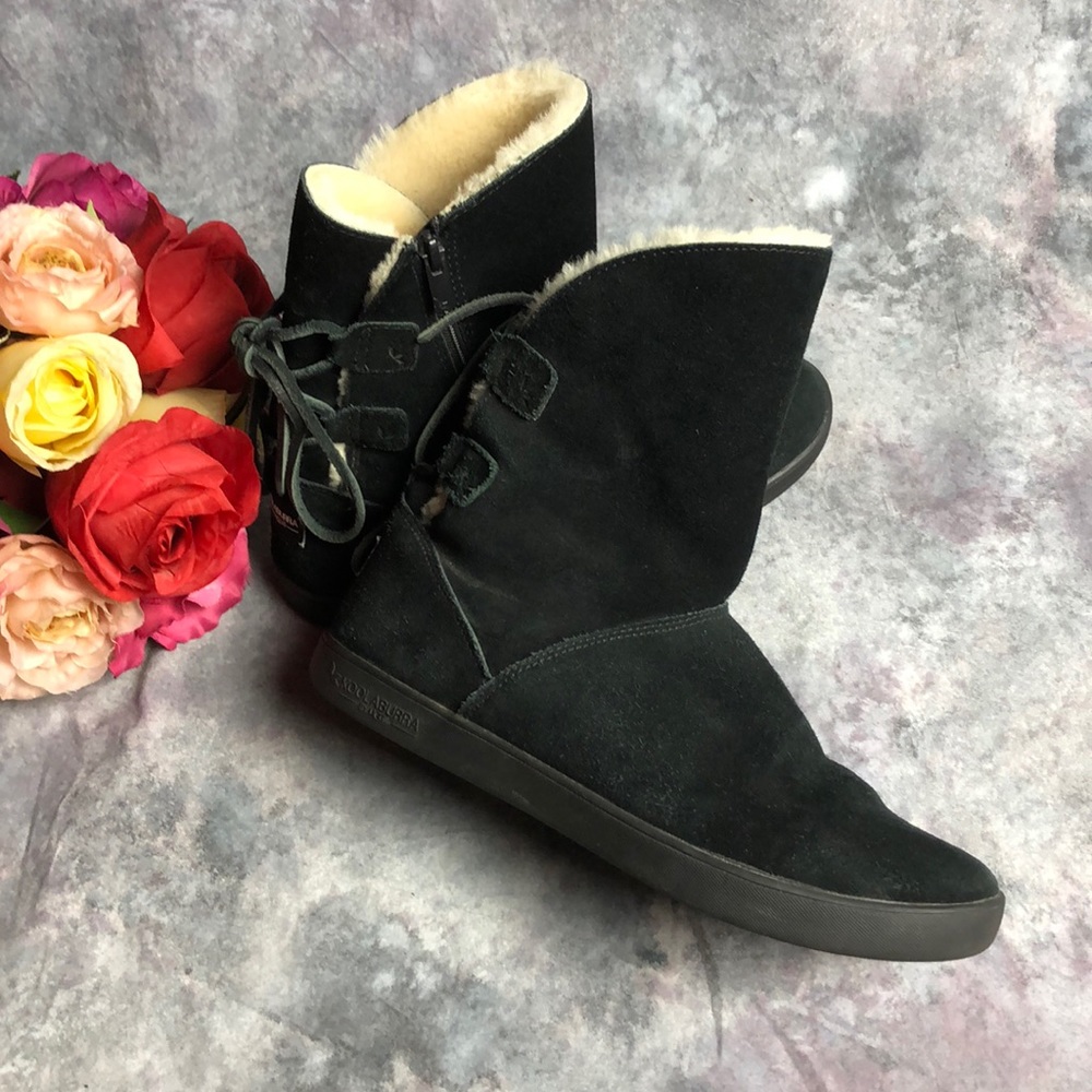 Black suede Koolaburra by Ugg shearling boots